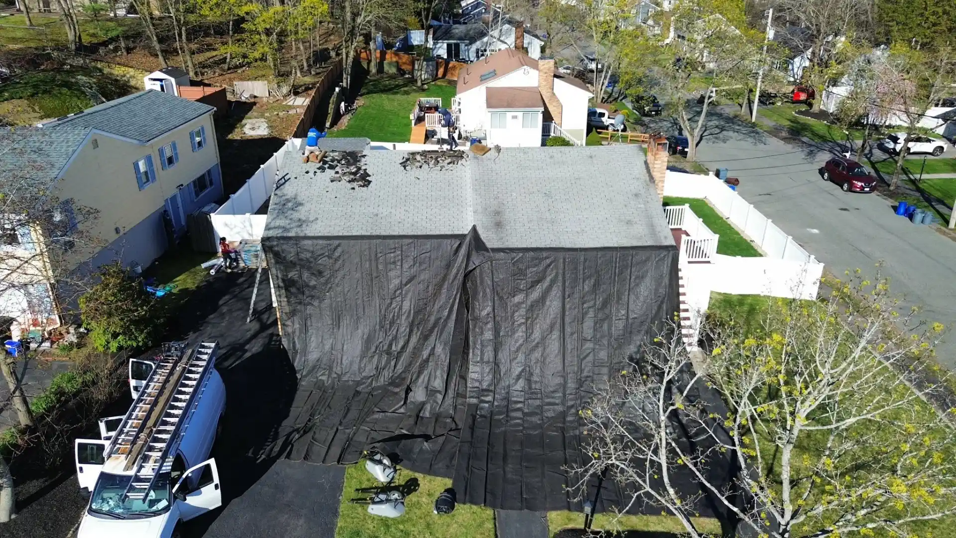 Chimney masonry repair and flashing