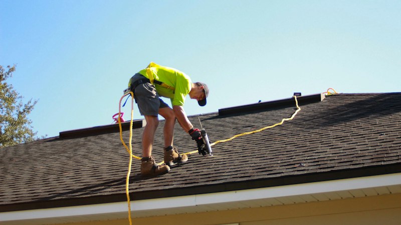New asphalt shingle roof on a Massachusetts home
